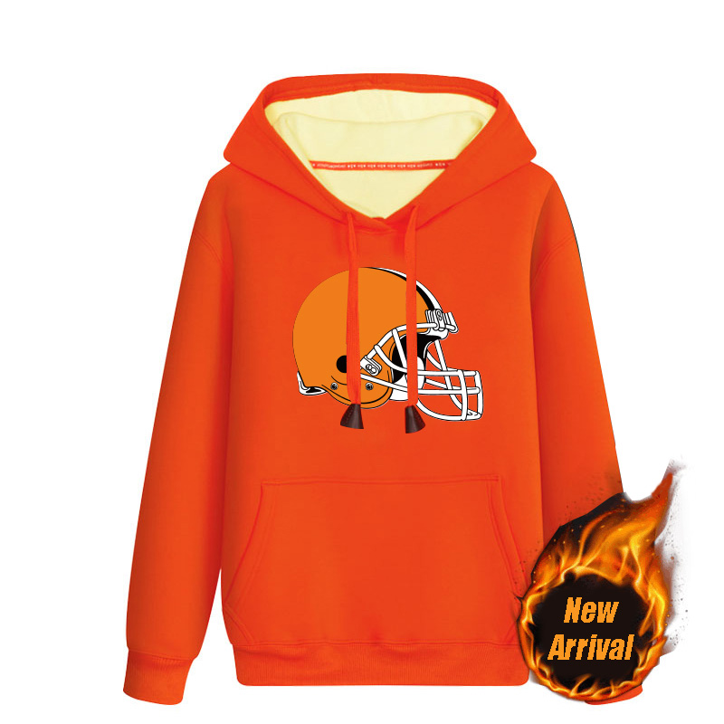 Men's Cleveland Browns Orange 70％cotton 30％polyester Cashmere Thickening version NFL Hoodie